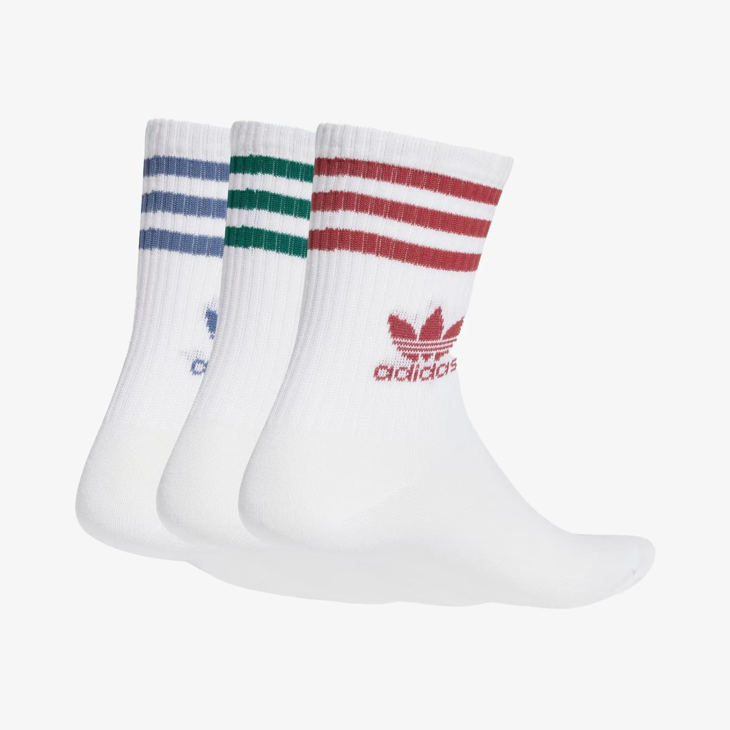 ADIDAS 3-Stripes Crew Socks (3 Pairs) - White 2 ADIDAS 3-Stripes Crew Socks (3 Pairs) - White - Image 2
