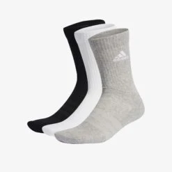 ADIDAS Sportswear Cushioned Crew Socks (3 Pairs) - Black/White/Grey