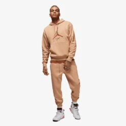 Jordan Essentials Baseline Fleece Hoodie - Hemp -Throwback Store Jordan Essentials Baseline Fleece Hoodie Hemp FD7545 200 onbody6