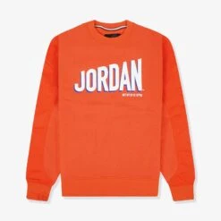 Jordan Flight MVP Graphic Fleece Crew-Neck Sweatshirt - Orange