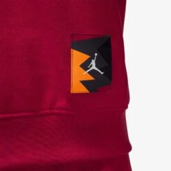 Jordan Flight MVP Wordmark Fleece Crew - Cardinal Red -Throwback Store Jordan Flight MVP Wordmark Fleece Crew Cardinal Red FB7019 619 detail1