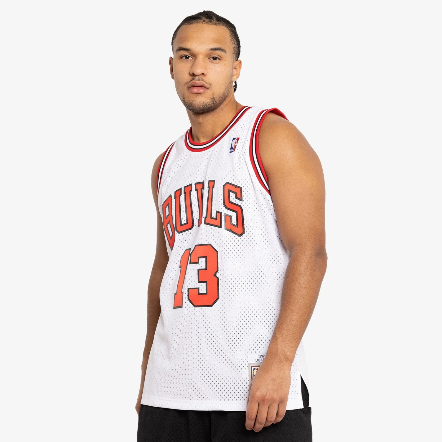 Mitchell & Ness Luc Longley Chicago Bulls 97-98 HWC Swingman Jersey - White - Image 5