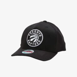 Mitchell & Ness Toronto Raptors Black & White Team Logo Classic Redline Snapback
