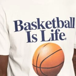 Mitchell & Ness Basketball Is Life Tee - Unbleached 8 Mitchell & Ness Basketball Is Life Tee - Unbleached -Throwback Store Mitchell and Ness Basketball is life tee MNNBA1316W white lifestyle03