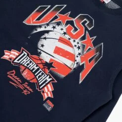 Mitchell & Ness USA '92 Dream Team Crew Sweatshirt - Vintage Navy 7 Mitchell & Ness USA '92 Dream Team Crew Sweatshirt - Vintage Navy -Throwback Store Mitchell and Ness USA 92 Dream Team Crew Sweatshirt MNUS1000 Vintage Navy detail