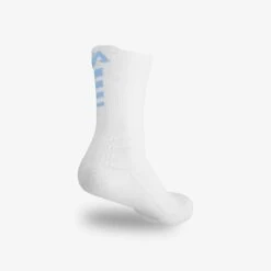 Elite Performance Crew Socks - White/Light Blue